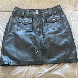 Real leather fully lined mini skirt size 8